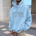 thumbnail image 2 of MIASHUI Men's Basic Pullover Hoodie with Front Pocket and Adjustable Drawstring, Comfortable Casual Wear for Everyday Use Light Blue,M, 2 of 4