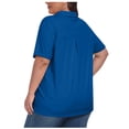 thumbnail image 4 of Timegard Hauts pour Femmes Grande Taille Col à Revers Col en V Manches Courtes T-Shirts Basiques Confortables Hauts Décontractés Amples, 4 of 8