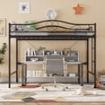 thumbnail image 1 of BeesClover Twin Size Metal Loft Bed with Ladder and Full Safety Guardrail, Heavy Duty Frame, 400 lbs Capacity, Space-Saving Design, Noise-Free, No Box Spring Required, Easy Assembly, 1 of 8