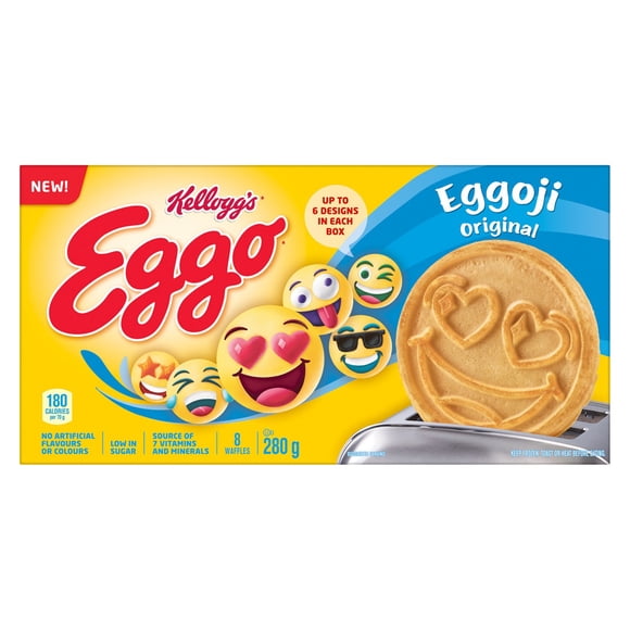 Kellogg's® Eggo® Eggoji Original Waffles, 280 g, 8 Waffles, EG HMSTYL ORIG WFL 280GR EMOJI