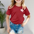 thumbnail image 2 of PMVFHDE Hauts Basiques pour Fille T-Shirts pour Fille T-Shirts Graphiques Filles T-Shirts pour Fille T-Shirts pour Filles Jolis Hauts d'Été pour Filles T-Shirt à Manches Courtes pour Filles T-Shirt d'Été à Col Rond Coupe T-Shirts Basiques Rouge, 8-9 Ans, 2 of 4