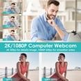 thumbnail image 2 of 2K/1080p Webcam with 2 Microphones for Laptop Conference Streaming PC USB Web Cam Autofocus Vizolink, 2 of 8