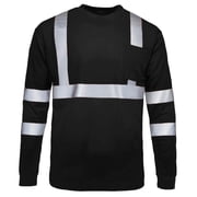 Yaoyar Safety Chemise manches longues haute visibilité T-shirt réfléchissant respirant pour le travail Reflective respirante Vêtements de travail pour homme