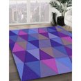 thumbnail image 3 of Ahgly Tapis Rond Lavable en Machine Intérieur Transitionnel Bleu Violet Violet, 8 Pieds Rond, 3 of 7
