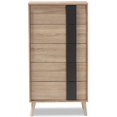 thumbnail image 4 of Baxton Studio Lisen Commode Moderne à 5 Tiroirs en Chêne Clair et Gris, 4 of 10
