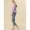thumbnail image 4 of INSPIRE CHIC Women's Elegant Dots V Neck Smocked Ruffled Hem Peplum Top, 4 of 6