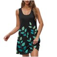 thumbnail image 2 of Ovzne Robes pour Femmes Robe Femme Robe Tendance Décontractée Imprimée avec Poches Sans Manches Col de Jardin Robe de Printemps Robe Imprimée Liquidation, 2 of 5