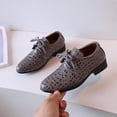 thumbnail image 2 of Boys Leather Shoes Four Seasons Pattern Fashion Simple Solid Color Lace Up Low Heel Comfortable Performance Shoes, 2 of 9
