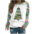 thumbnail image 1 of EQWLJWE Chandails en Molleton de Noël pour Femmes Manches Longues Col Rond Chandails en Molleton Chandail Arbre de Noël Hauts et Verts Frais Manches Raglan Haut Arbre de Noël Chandails en Molleton pour Femmes Grandes Tailles, 1 of 2