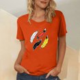 thumbnail image 2 of Dadaria Hauts pour Femmes Chemise Orange T-Shirt à Manches Courtes T-Shirt Col Rond Tee d'Été Chandail Blouses S, 2 of 5