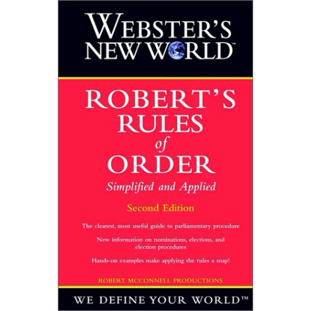 Webster's New World Robert's Rules of Order Simplified and Applied (Second Edition)
