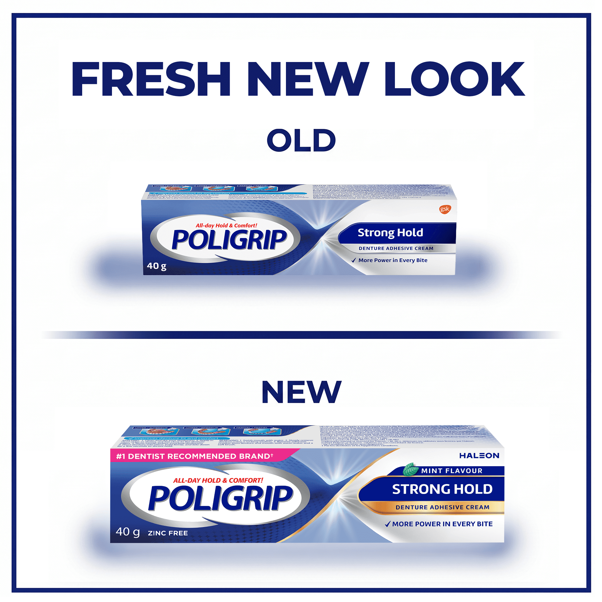 Poligrip Strong Hold Denture Adhesive Cream, 40 Grams