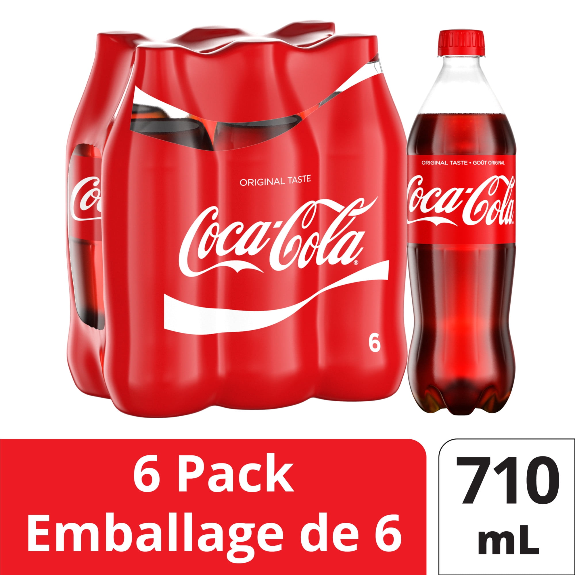 Coca-Cola Soda Pop Bottles, 710 mL, 6 Pack