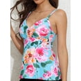 thumbnail image 1 of Charmo Wrapped V Neck Swimsuit Tops for Womens Flowy Tankini Tops Padded Bathing Suit Tops(No Bottoms）, 1 of 4