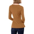 thumbnail image 3 of INSPIRE CHIC Women's V Neck Long Sleeve Ribbed Pullover Knitted Peplum Top, 3 of 7