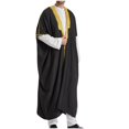 thumbnail image 5 of Pisexur Costume Renaissance pour Homme Robe Musulmane Robe Arabe Mi-Longue Style Long Manches Longues Brodé Col Montant Poche Longue Chemise Mode Décontractée Robe Costume Médiéval, 5 of 5
