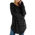 thumbnail image 1 of Timegard Hauts Grande Taille pour Femmes Col Rond Ajusté Basique T-Shirts Longs Automne Décontractés Amples Confortables Hauts, 1 of 2