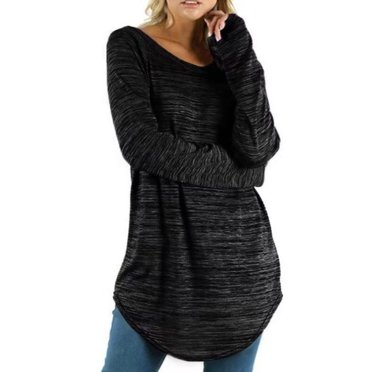 Timegard Hauts Grande Taille pour Femmes Col Rond Ajusté Basique T-Shirts Longs Automne Décontractés Amples Confortables Hauts