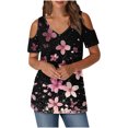 thumbnail image 2 of Soki Women's Off Shoulder Tee Clearance Blouses Short Sleeved V-Neck Fashionable Tops, 2 of 6