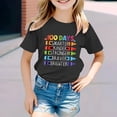 thumbnail image 2 of LUOGENLI T-Shirt pour Filles Enfants Mode Décontractée Imprimé Col Rond Manches Courtes T-Shirt Haut Chemises pour Filles Tendance Mini Noir 4-5 Ans, 2 of 4