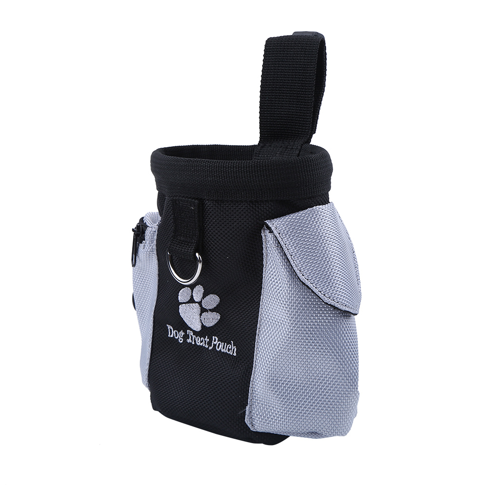 Pet Dog Puppy Treat Bag Obedience Agility Bait Training Oxford Treat Pouch Bag Waterproof Hands-Free Dog Treat Bag Dog Treat Waist Bag for Dog Walking Training Traveling