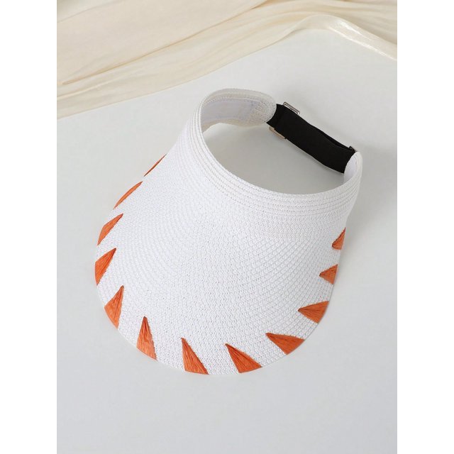 Fashionable And Versatile Women's Woven Sun Hat With Brim, Summer Straw Hat For Sun Protection And Style