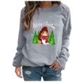 thumbnail image 2 of EGNMCR Chandail en Molleton de Noël Mode Femme Ample Imprimé de Noël Col Rond, 2 of 7