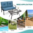 thumbnail image 4 of Costway 2PC Patio LoveSeat Coffee Table Furniture Set  Bench W/ Cushions Blue, 4 of 10