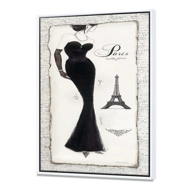Elegance Glam Paris Diva I - Fashion Framed Canvas