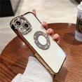 thumbnail image 3 of Supershield iPhone 15 Pro Max Case, Camera Protection with Glitter Sparkle Diamond Bling Rhinestone Shiny Cute Cover with Logo View Case Compatible with iPhone 15 Pro Max - Gold, 3 of 5