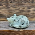 thumbnail image 2 of Natural Quartz Crystal Sleeping Cat Decoration Crystal Cat Sleeping Statue 2 Inch Opal Cat Crystal Statue Statue For Home Meditation, 2 of 9