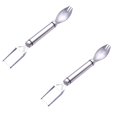 thumbnail image 1 of Oleegame 2PC Stainless Steel Cutlery Set 2in1 Stainless Steel Fruit Cutter 2024 New Watermelon Fork Slicer Cutter Slicer Tool Head Fruit Forks Slicer For Home Kitchen Gadget (3 Pcs) Silver, 1 of 8