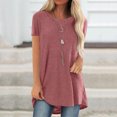 thumbnail image 1 of TIMIFIS T-Shirt pour Femmes à Col Rond, Manches Courtes, Imprimé Floral, Ourlet Asymétrique, 1 of 4
