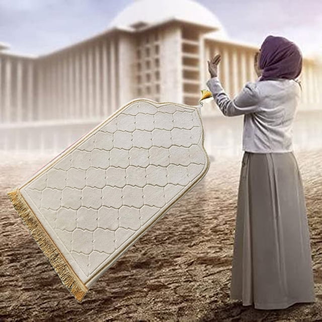 Portable Prayer Rug: Thick Embossed Flannel Prayer Mat With Sponge Base For Indoor/Outdoor Throw Blankets for Couch Pumpkin Blanket Safest Blankets Make A Blanket Lightweight Knit Blanket