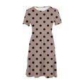 thumbnail image 4 of Weiqiqre Robes pour Femmes Été Décontractées à Manches Courtes Col Ras du Cou Robes T-Shirt Amples Évasées Mini avec Poches, 4 of 5