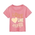 thumbnail image 2 of Chemise à Manches Longues pour Enfants Filles Chemise Ajustée à Manches Longues T-Shirt Imprimé Graphique Col Rond Manches Courtes T-Shirts Été Mignons Tendance Hauts Vêtements, 2 of 3