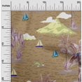 thumbnail image 2 of oneOone Velvet Brown Fabric Tropical Beach Sewing Craft Projects Fabric Prints By Yard 58 Inch Wide, 2 of 4