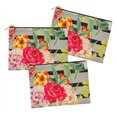 thumbnail image 1 of Soimoi Gris Rayon Tissu Rayé & Grandiflora Roses Imprimé Floral Tissu par la Cour 56 Pouces de Large, 1 of 3