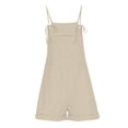 thumbnail image 4 of Gspmoly Short pour Femme, Mode Femme Été Décontractée Sans Manches à Bretelles Combinaison Courte Short de Course jusqu'à 70 % de Rabais Kaki m, 4 of 9