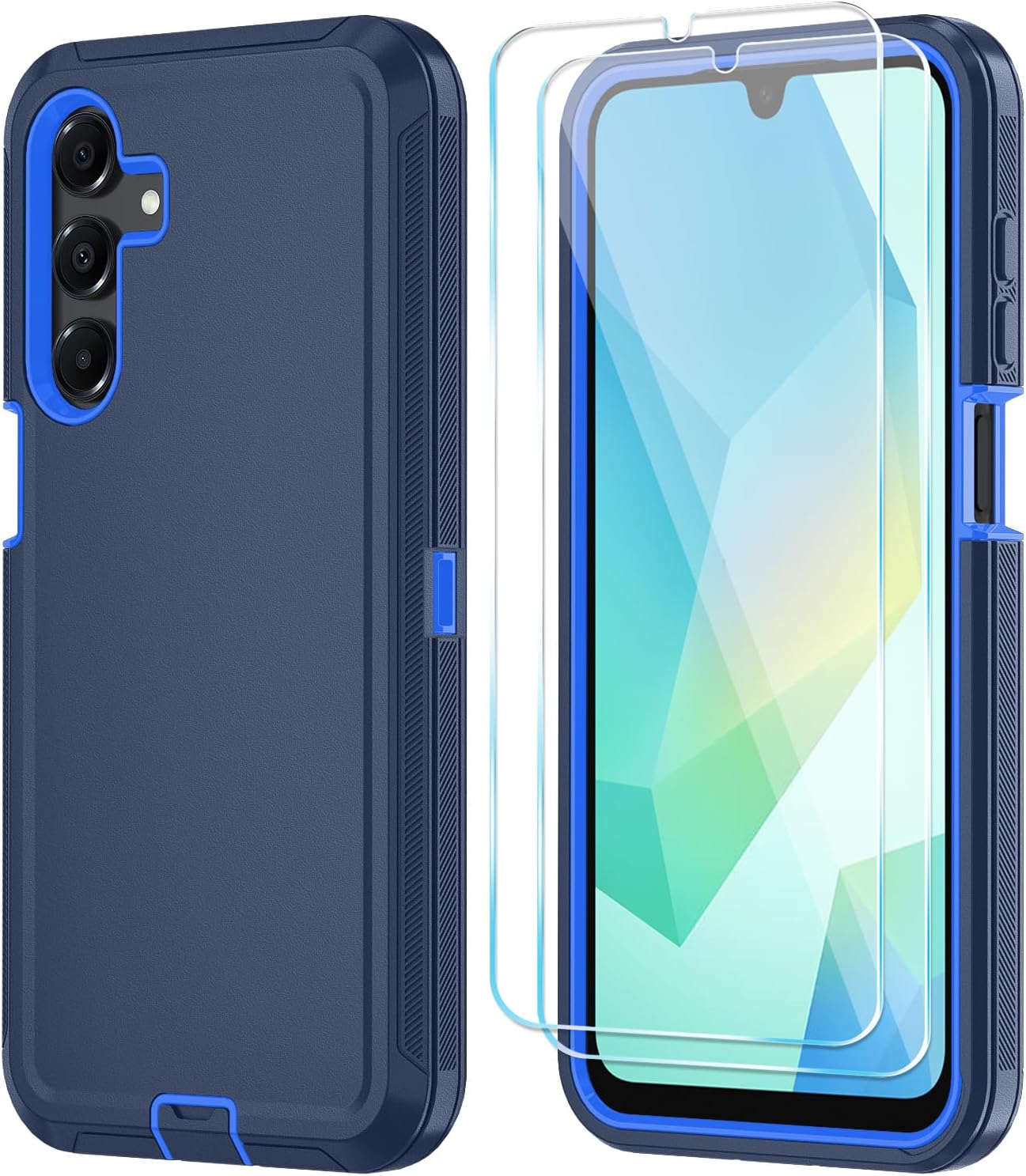 HCTian Phone Case for Samsung Galaxy A16 5G Case with HD Screen Protector, Heavy Duty Shockproof & Dropproof 3-Layer Cover Phone Case for Galaxy A16