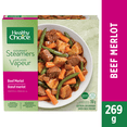 thumbnail image 1 of Healthy Choice Délices Vapeur Bœuf merlot Dîner Surgelé, Bœuf avec carottes, haricots verts, poivrons rouges, oignons, champignons et pommes de terre dans une sauce merlot Repas surgelé, 269g, 1 of 7