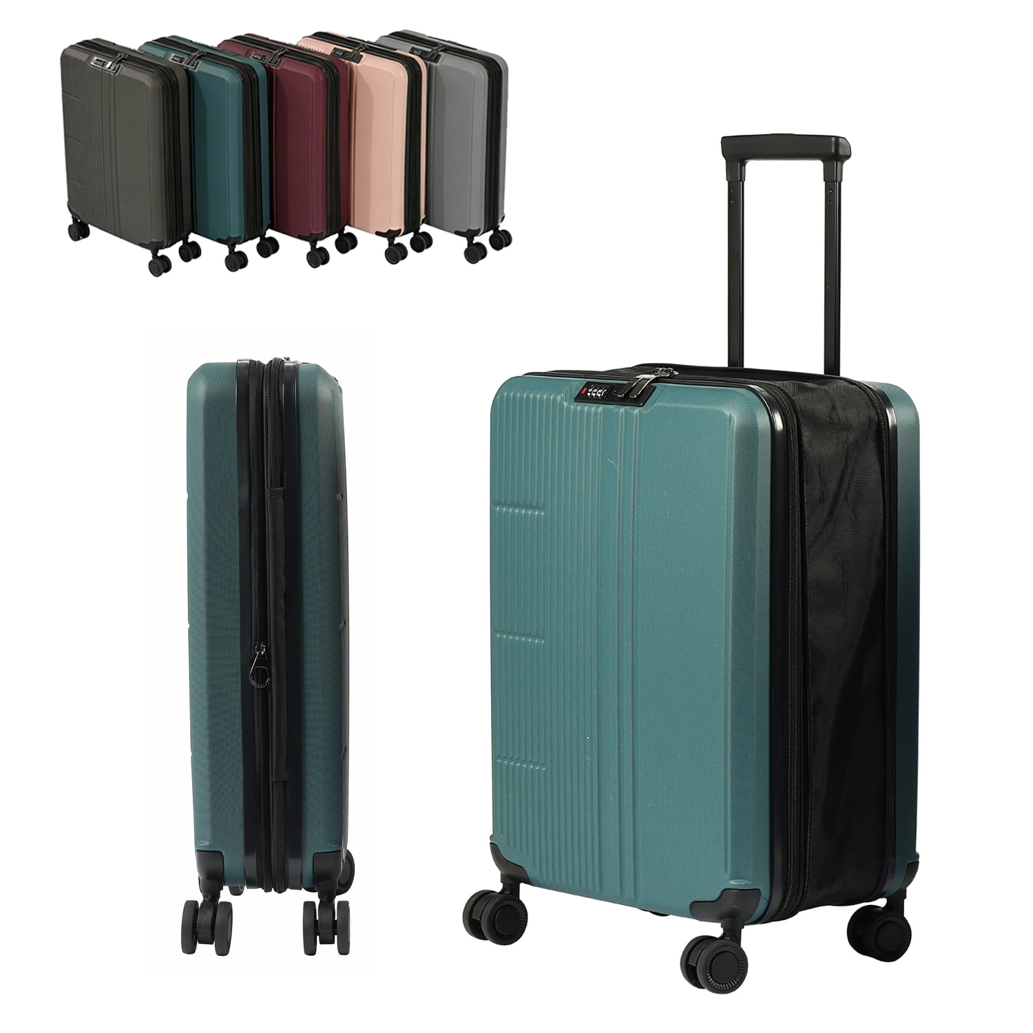Halicool 20 Pouces Carry On Luggage, Valise Rigide à Roulettes Légère en ABS avec Roues Pivotantes, Valise de Voyage Portable pour Voyage d'Affaires et Vacances, Rose
