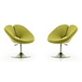 thumbnail image 1 of Manhattan Comfort Chaise Ajustable en Laine Mélangée Verte et Chrome Poli (Ensemble de 2), 1 of 2