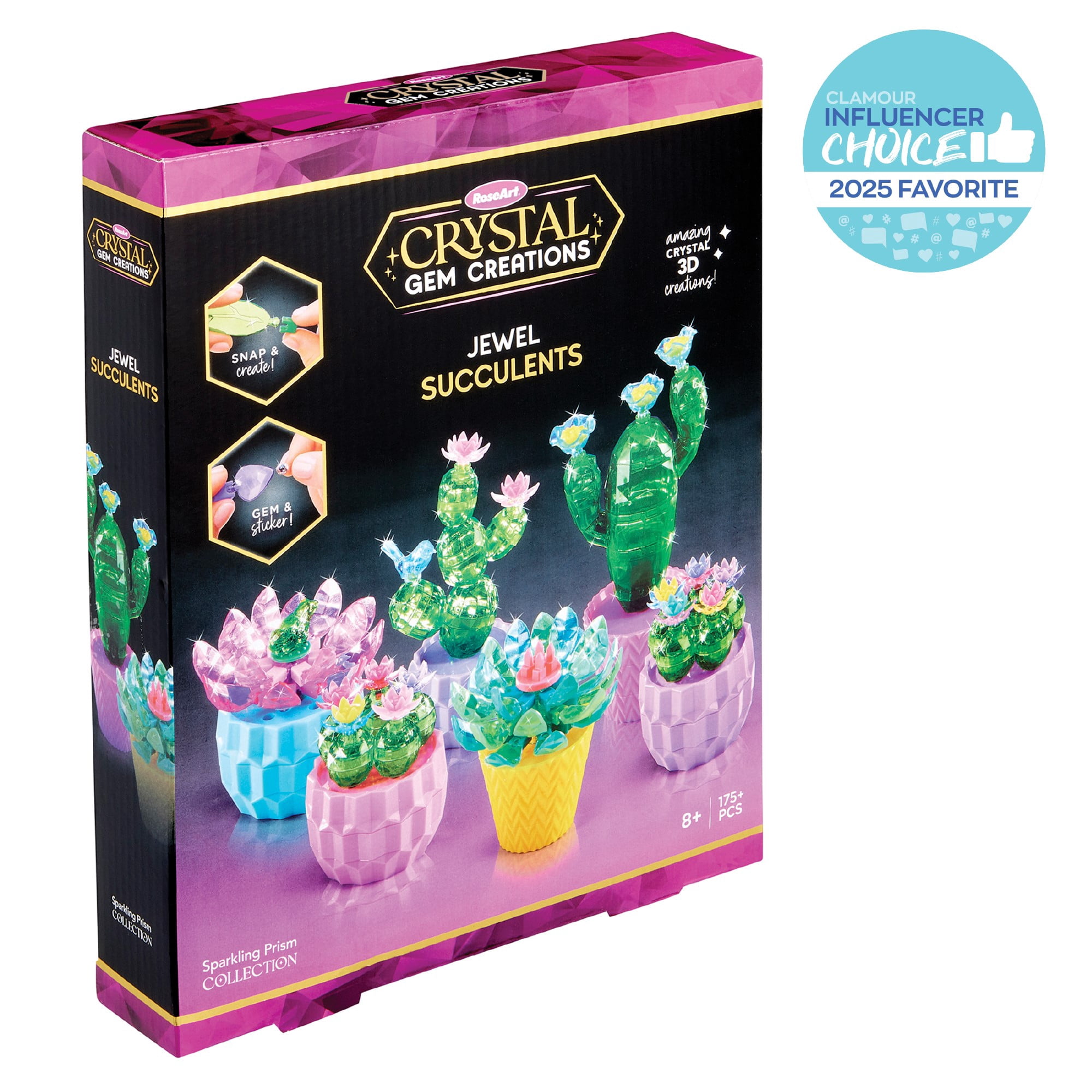 Kit de plantes succulentes Crystal Gem Creations Jewel de RoseArt, 175 pièces, idéal pour les adultes, les préadolescents et les enfants de 8 ans et plus.