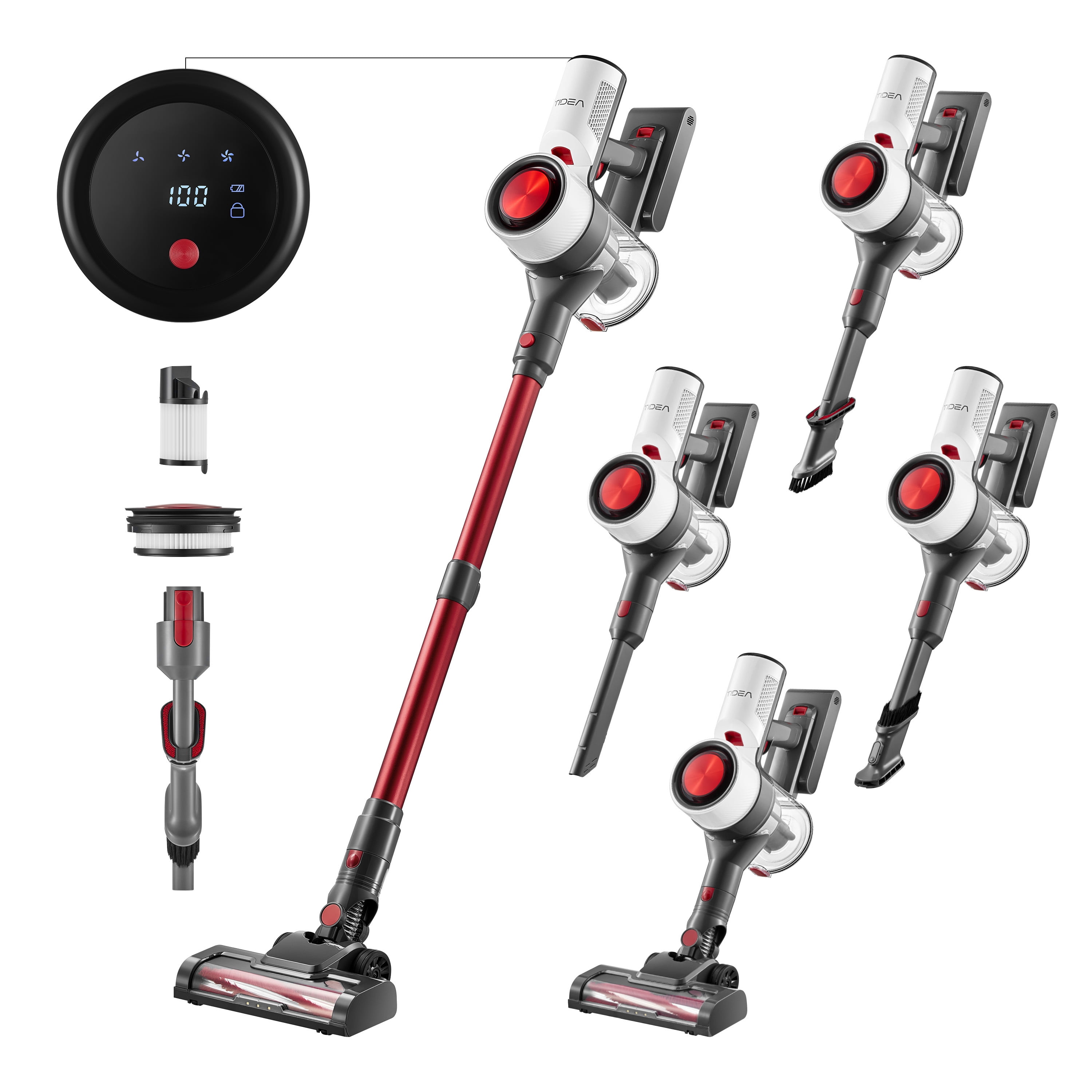 TIDEA X5 Cordless Stick Vacuum Cleaner, 300W Brushless Motor, 40min Runtime, Lightweight with LED Display for Hardwood Floor, Carpet & Pet Hair