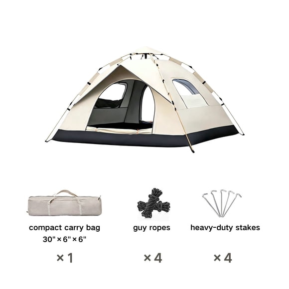 SUSUZI 4-6 Person Instant Camping Tent – 83"x83" Spacious 210D Oxford Waterproof Tent with Carry Bag for Outdoor Hiking Travel