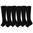 thumbnail image 2 of Aosijia 5 Pairs Unisex Compression Socks Toe Open Leg Support Stocking Knee High Socks with Zipper for Mens Womens M, 2 of 7