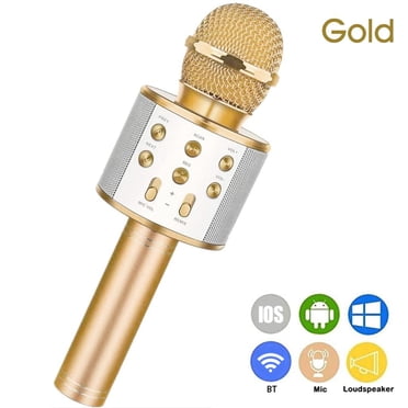WS-858 Portable Wireless Karaoke Microphone, Mobile Phone Handheld Karaoke Player Built-in Bluetooth HIFI