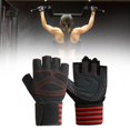 thumbnail image 1 of Quzzie Workout Gloves Exercise Gloves Non Slip Half Finger Weight Lifting Gloves Gym Gloves Full Palm Protection Polyester Lightweight Sturdy Suitable for Tr L Red, 1 of 8