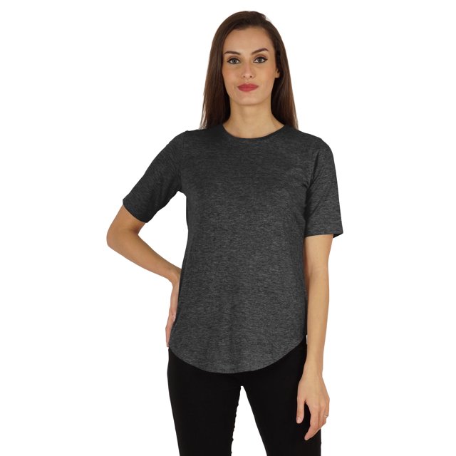 Inkmeso Coupe Régulière Col Rond Uni pour Femmes Manches Courtes Décontractées Tee-Shirt Doux